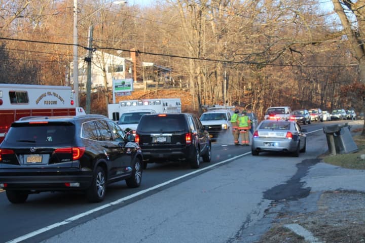 The Saturday afternoon crash snarled traffic on Route 6 in Mahopac near the Cargain Funeral Home.