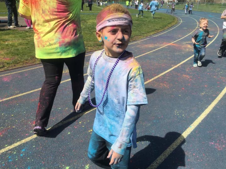 Saddle Brook High School hosts the first annual &quot;Color-A-Thon Fun Run.&quot;