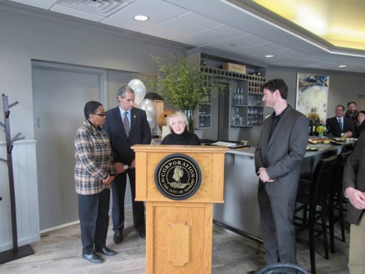 City officials and other guests were at the opening of Le Moulin Eatery in Yonkers.