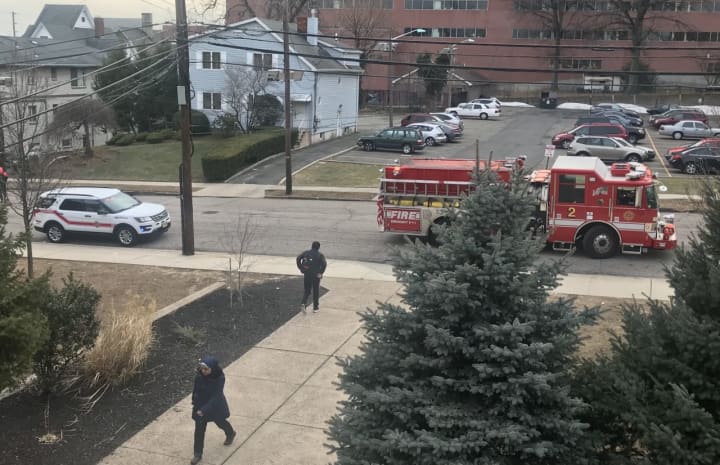 Hackensack firefighters responded to two false alarms at Hackensack High School Tuesday.