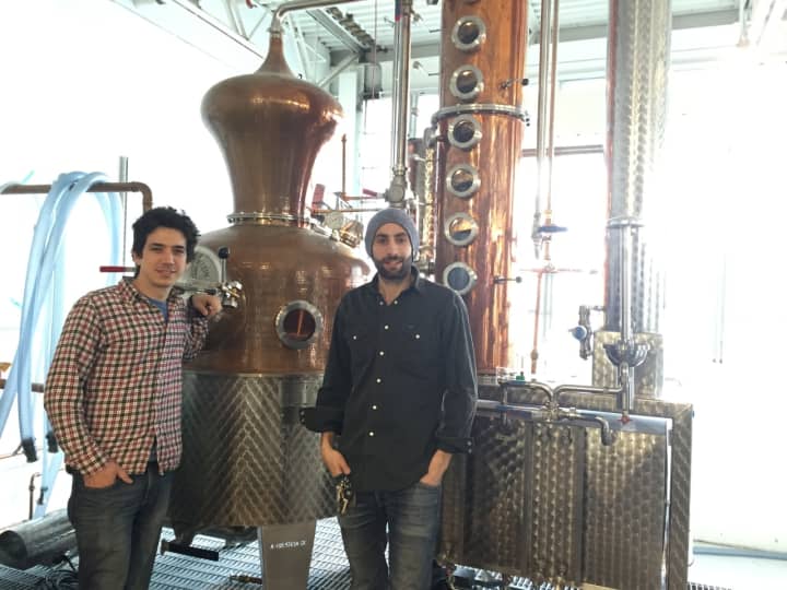Yoni Rabino, left, and Noah Braunstein of Neversink Spirits in Port Chester.