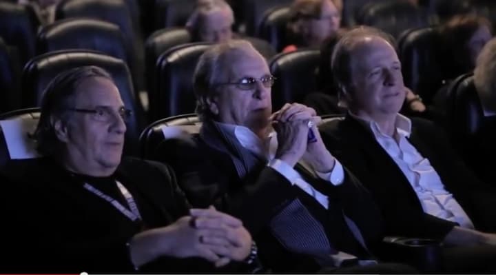 Danny Aiello, of &quot;The Godfather,&quot; Producers RJ Konner and Mark Lipsky, from left, enjoy a movie at the Ridgewood Guild&#x27;s 5th Annual Film Festival last year.