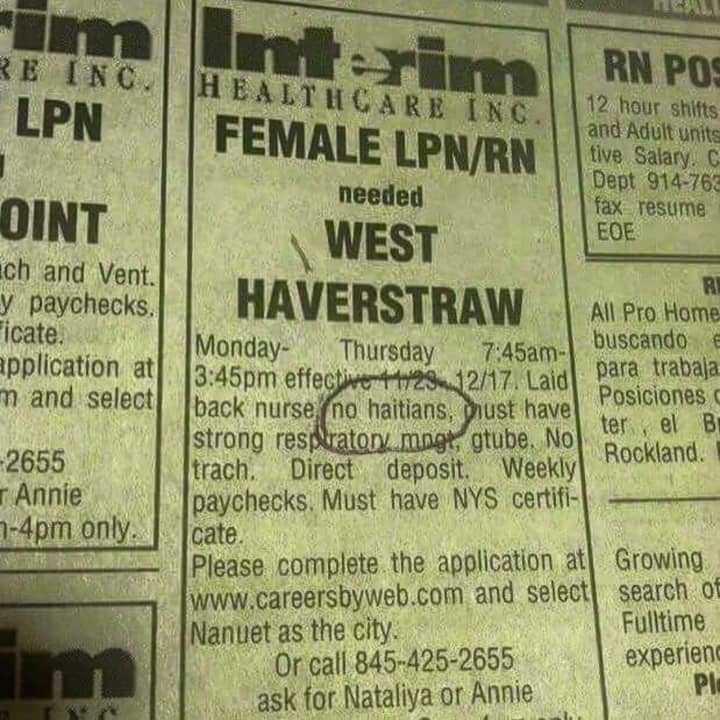 The help-wanted ad that has sparked outrage.