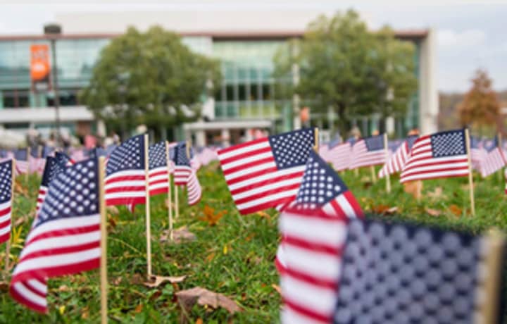 Thousands of flags were planted on the Wayne campus of William Paterson University.