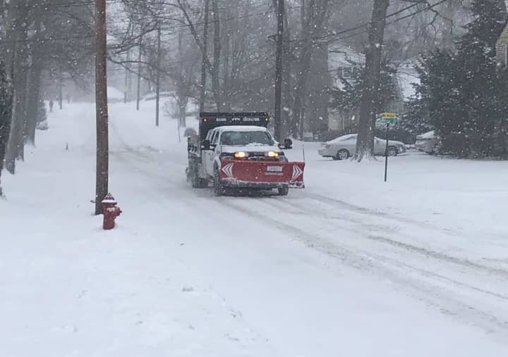 A snowstorm was blanketing New Jersey Thursday.