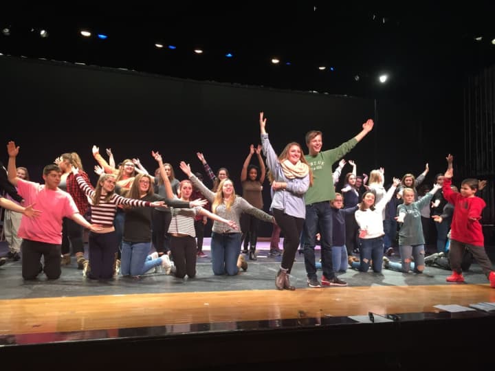 Brewster High School students during a rehearsal for a past musical.