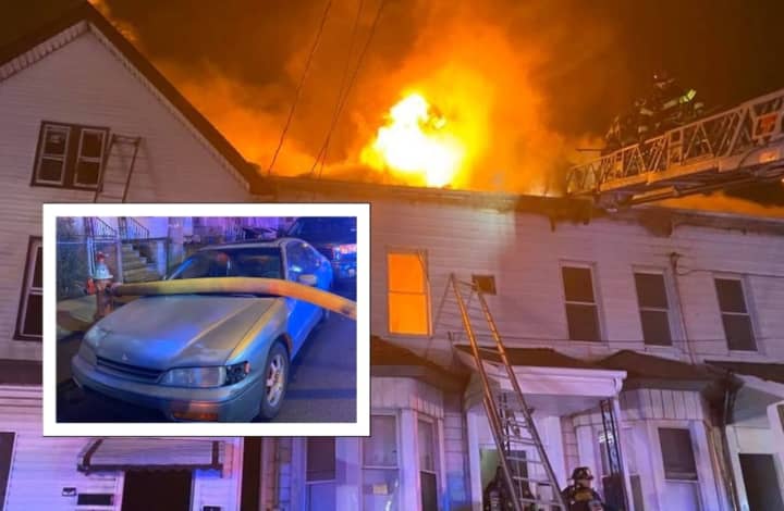 A car blocking a fire hydrant didn&#x27;t stop firefighters from knocking down a three-alarm blaze around 2 a.m. Sunday.