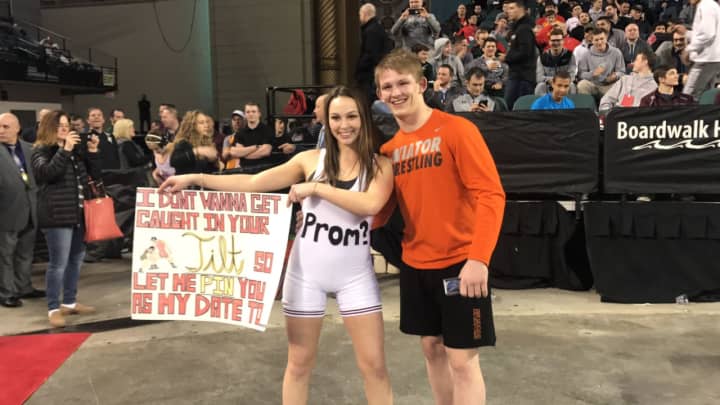 Kiana Secor of Pompton Lakes surpirsed beau Sean O&#x27;Malley of Hasbrouck Heights while he was on the podium taking sixth.