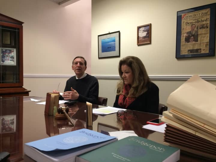Bridgeport Financial Director Ken Flatto and Tax Assessor Elaine Carvalho