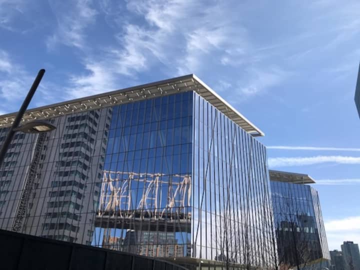 One of the new Cornell Tech buildings, which Cornell University opened earlier last fall on Roosevelt Island in New York City. Its main campus is in Ithaca. Cornell was ranked14th globally and 11th in the nation in the latest annual CWUR report.