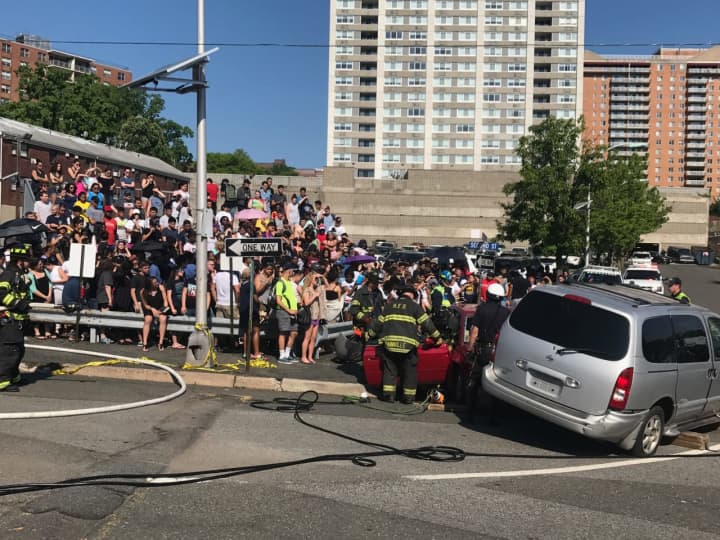 Hackensack High School students get a lesson in drunk driving before prom.