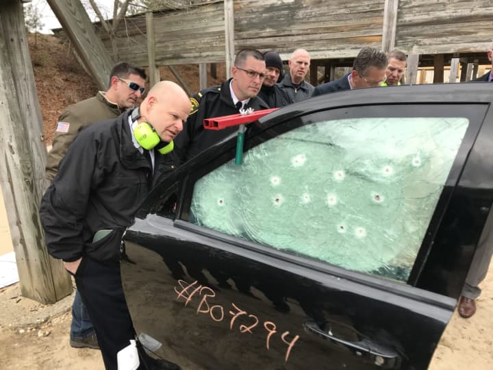 The ballistic glass window shield by Clearly Safe is specifically designed to eliminate ambush attacks and save lives. Authorities tested the shield in January.