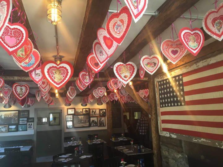 The ceiling at Purdys Farmer &amp; The Fish has been decorated with hearts to help raise money for Friends of Karen.