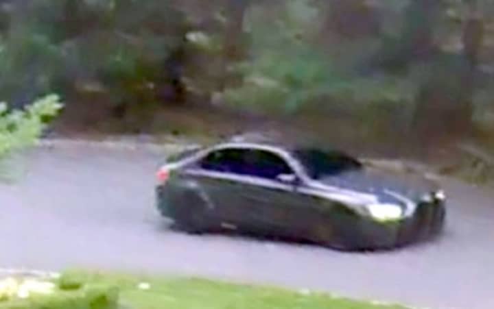 A vehicle thief confronted by a 12-year-old Old Tappan boy fled in this BMW with tinted windows reported stolen out of Spring Lake.