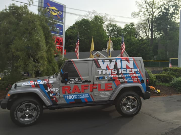 A chance to win this Jeep Wrangler is offered by the Mahwah Municipal Alliance during a raffle running through Aug. 6. People can see the jeep, as well as purchase tickets, at the Mahwah Sunoco, 197 E. Franklin Turnpike, from 4 a.m.-midnight.
