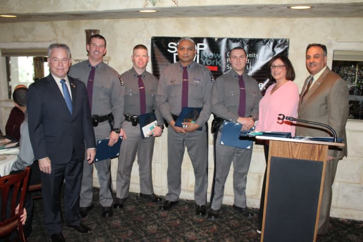 Rockland County Executive Ed Day and Rockland County Sheriff Louis Falco recognized 24 police officers who have made a significant impact in supporting local efforts to eliminate drunk driving.