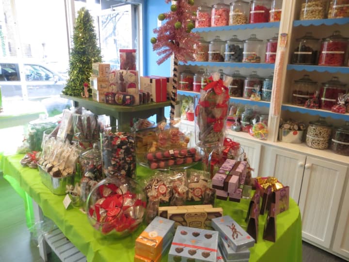 One of the new holiday displays of candy at Sweeets, 1935 Palmer Ave., in Larchmont.