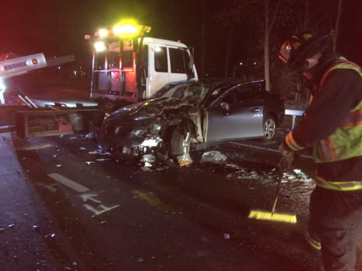 Six people were hurt — three with serious injuries — in a crash Sunday night on the Merritt Parkway in Westport.