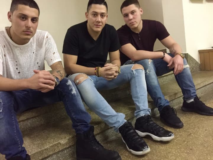 From left: Brandon Murillo, 20, Juan Correa, 25, and Andre Murillo, 23, all of Fort Lee.