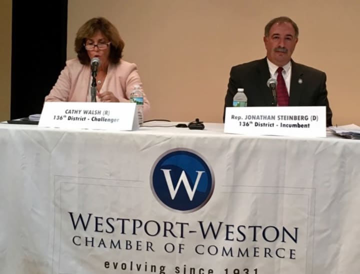 Republican Cathy Walsh and Democrat Jonathan Steinberg meet head-to-head in a debate.