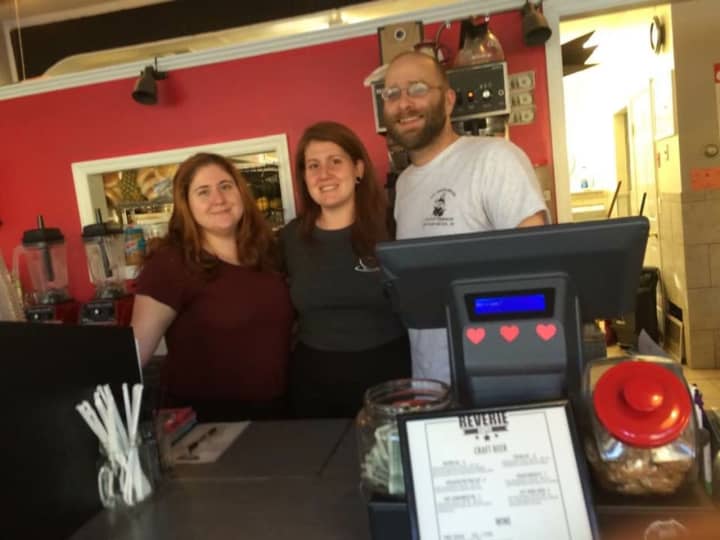 Left to right: Francesca Denaut, Megan Denaut, and Chef Bruce Petty of Reverie Caffe.