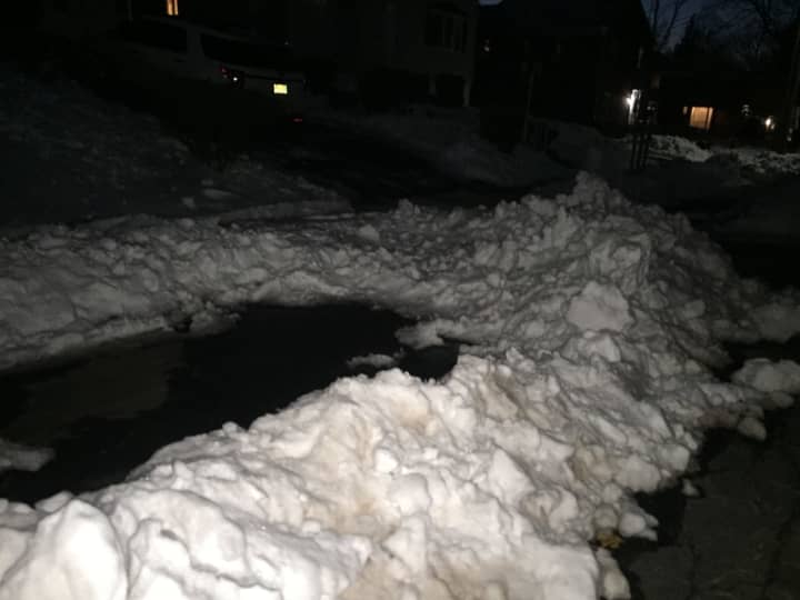 Pick your parking spot, there are many outlined by snow and ice in Hackensack.