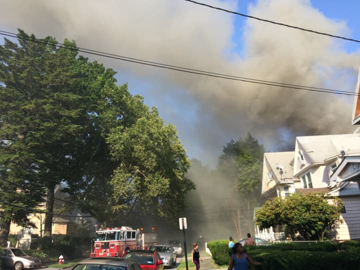 A fire tore through a Claremont Avenue home in Mount Vernon on Wednesday.