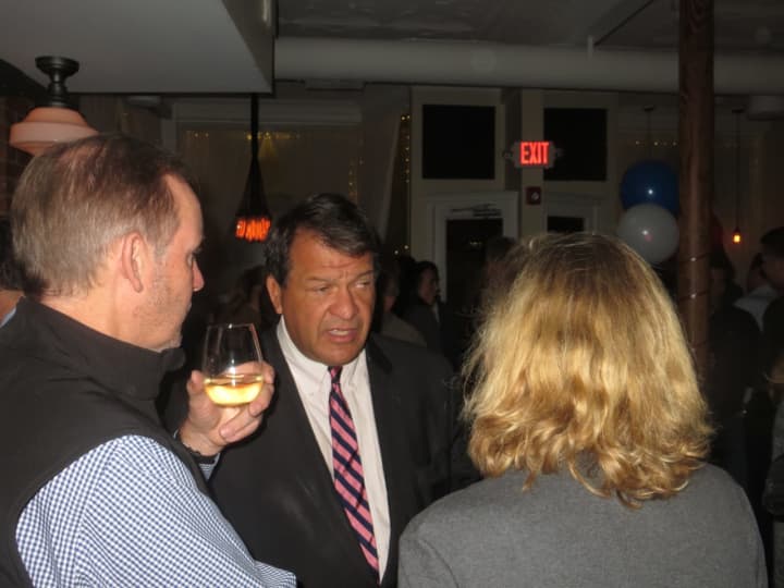 State Sen. George Latimer thanked campaign supporters on Tuesday night during an &quot;election celebration&quot; party at Rosemary &amp; Vine restaurant in his hometown of Rye. The Democrat upset Westchester County Executive Rob Astorino, a Hawthorne Republican.