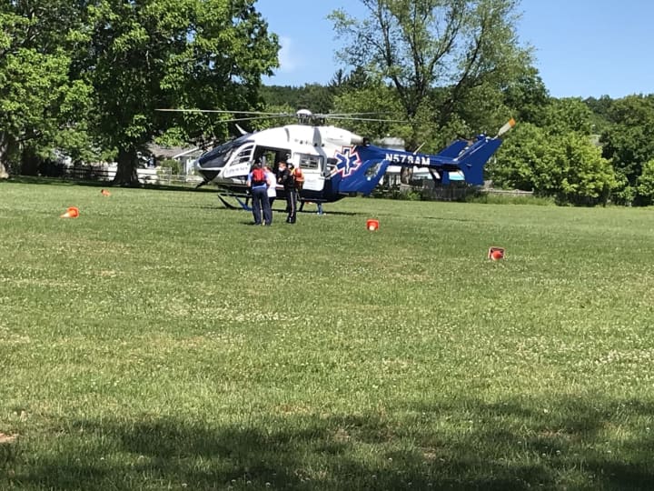 A 12-year-old boy is airlifted to a hospital with a serious head injury after falling off his bike.