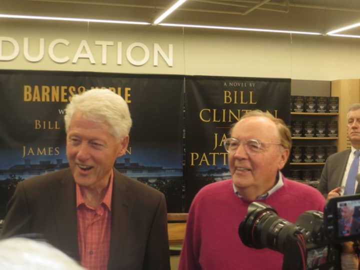 Bill Clinton and James Patterson told reporters that their new book, &quot;The President Is Missing,&quot; is disappearing from Barnes &amp; Noble shelves, and gave one clue about the mystery thriller&#x27;s plot: &quot;Anything electronic can be hacked.&quot;