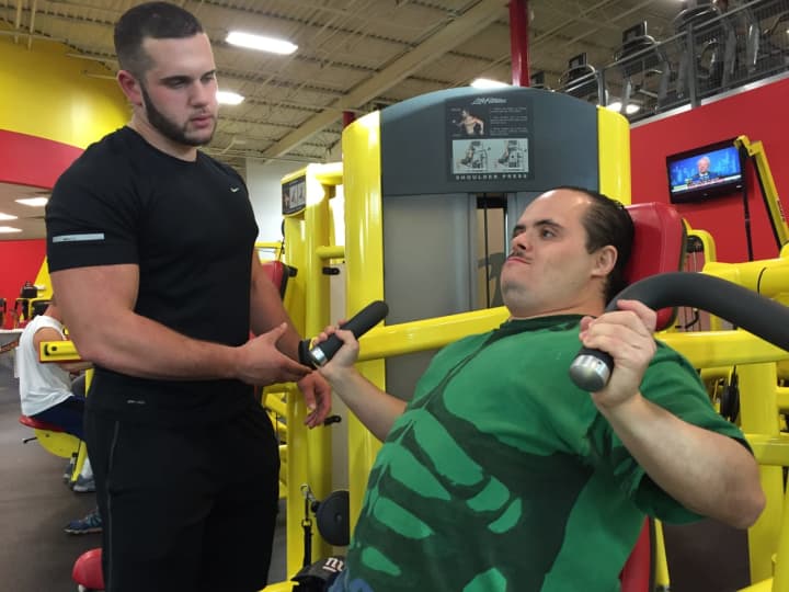 Enrico Addeo trains Alex Rivera of Englewood at Retro Fitness Hackensack.