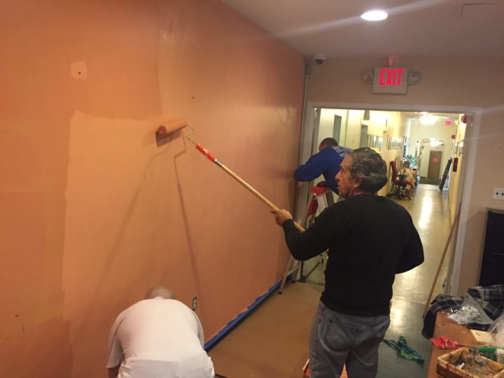 Volunteers from St. Matthew&#x27;s Church Knights of Columbus Council No. 14360 recently worked to paint areas of Good Counsel Malta House in Norwalk