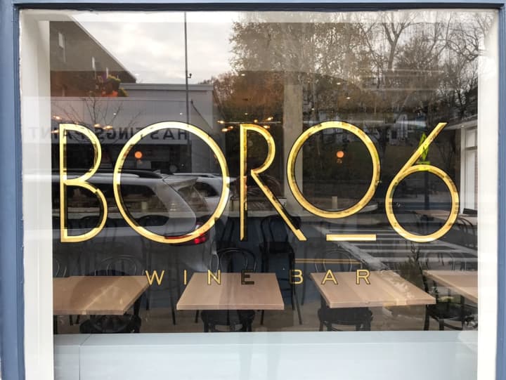 The new painted windows at Boro6 wine bar in Hastings.