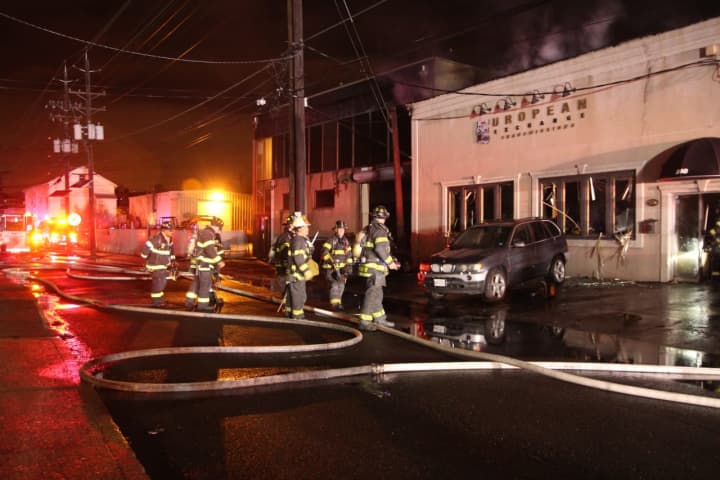 The fire broke out early Monday morning in Hackensack.