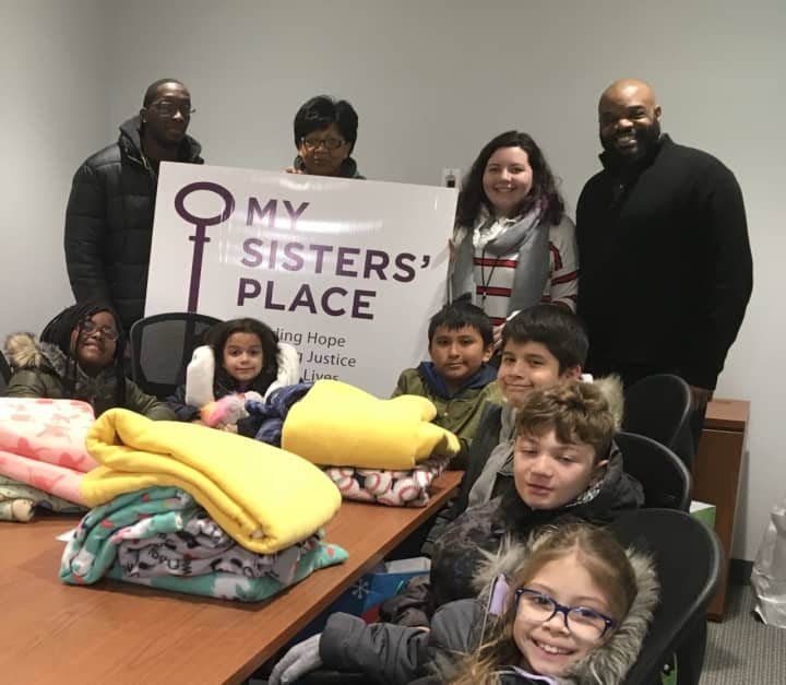 Students in the After School Connection at Post Road Elementary School in White Plains sponsored  a community service sewing project of blankets and pillows created for the residents and children receiving services at My Sisters Place.