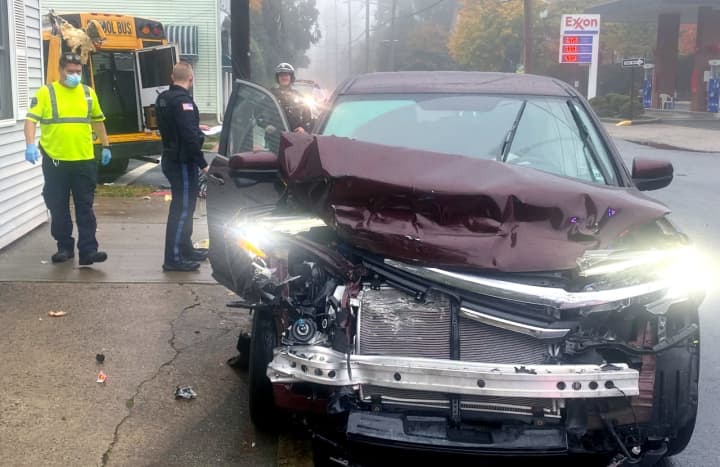 The short bus and SUV collided at the corner of Park and Maple avenues in Glen Rock shortly before 8:30 a.m. Tuesday, Oct. 25.