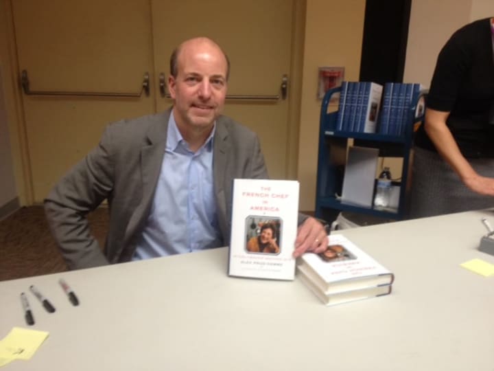 Alex Prud&#x27;homme signed copies of his new book about his great aunt, &quot;The French Chef in America: Julia Child&#x27;s Second Act,&quot; after giving an author talk at Westport Library, Oct. 19, 2016.