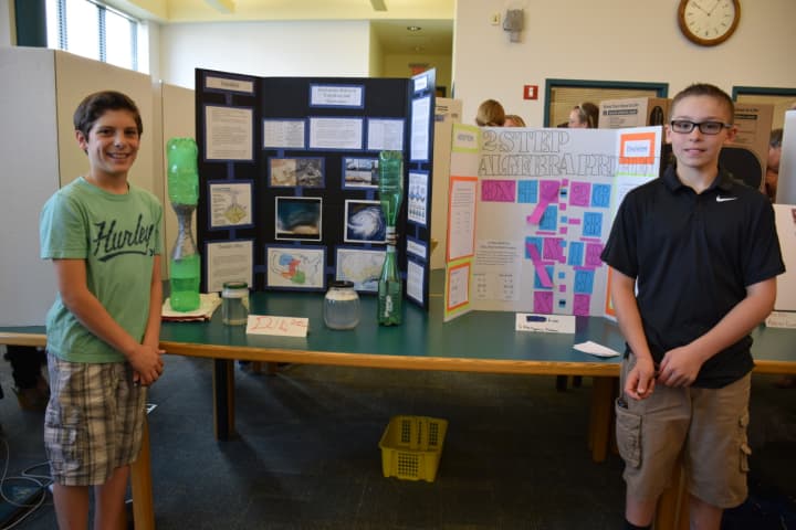 John Jay Middle School students Daniel Kola and Michael Russo participate in the Learning Celebration.