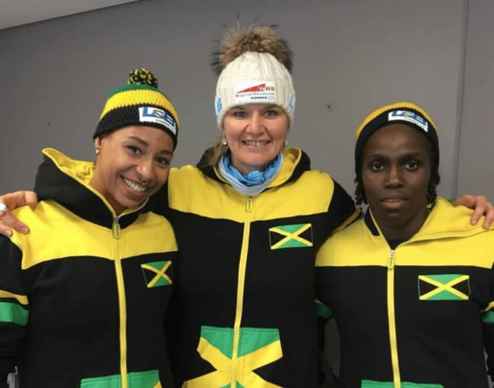 Jazmine Fenlator-Victorian, left, and her teammates made history by qualifying for the 2018 Winter Olympics.