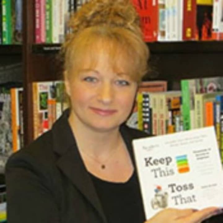 Jamie Novak, author of Keep This, Toss That will give a talk in the Teaneck Public Library Friday, Oct. 16 to cut through the excuses that keep you from getting organized.