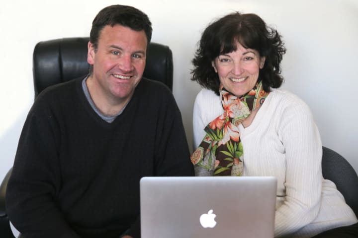 Julie and Dennis Roche, the founders of Pelham-based Burbio.