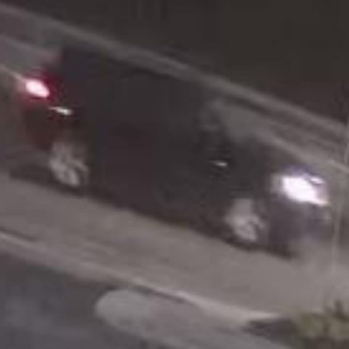 Surveillance image of the SUV believed to have struck a pedestrian in Mastic Beach Thursday, April 21.