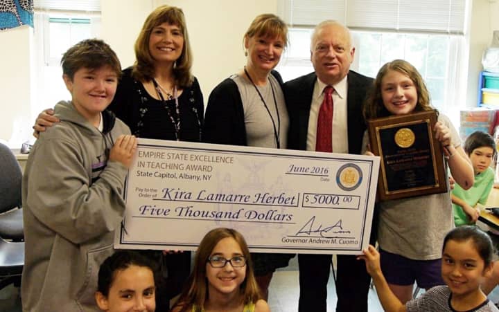 Kira Herbert was recently recognized with an Empire State Excellence in Teaching Award.