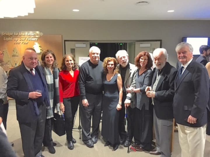 From left, Denny Jacobson, Eileen Lehrer, Francie Camper, Robert Mencher, Regina Schwarz, David Eger, Jane Eger, Martin Mintz and Robin Elliott shown at a Nov. 22 fundraiser for Parkinson&#x27;s Disease Foundation.