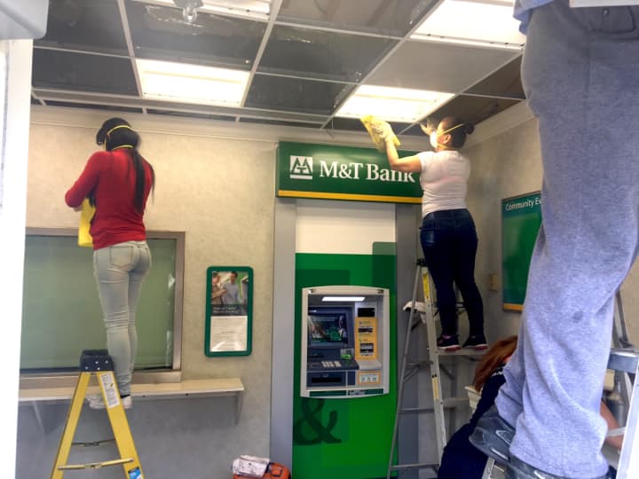 M&amp;T Bank was being worked on following the fire. The branch manager referred all questions to corporate.