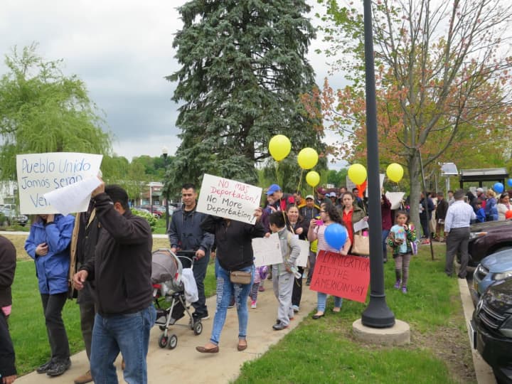 More than 500 people attended a march for immigrants Sunday in Mount Kisco.