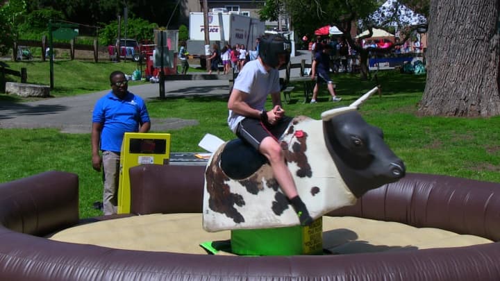 Croton students rode a mechanical bull at The Fest.
