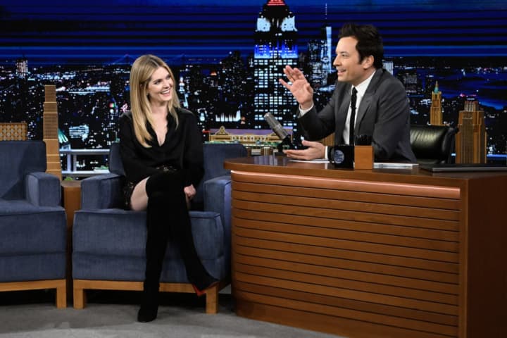 Meghann Fahy during her appearance on "The Tonight Show with Jimmy Fallon" in 2022.&nbsp;