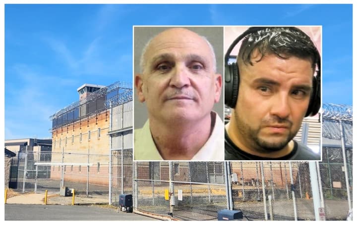 Suspended NJ Corrections Officer Werner Gramajo (right) / NJ State Prison Inmate Thomas De Vingo (left)