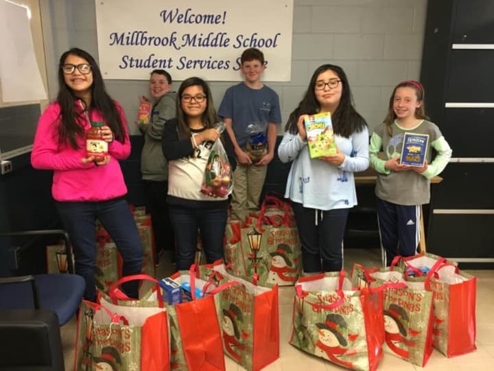 Family University will be held at Millbrook Middle School, where students involved in the Jr. Interact Club recently collected donations and food for Thanksgiving Day food baskets for families in the Millbrook community.